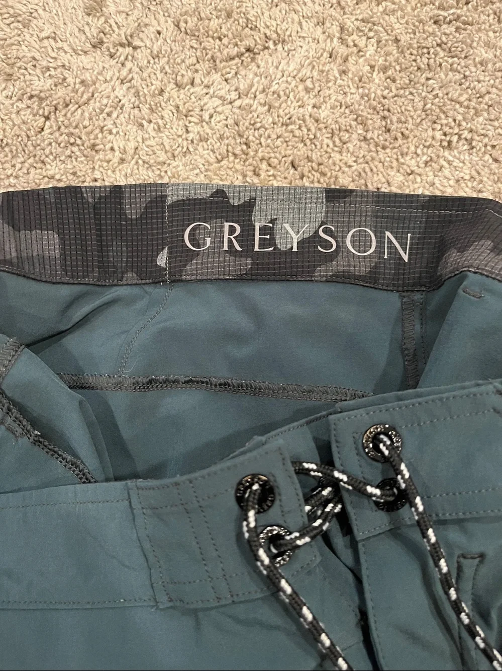 Greyson Men's Teal Board Shorts with Drawstring 34